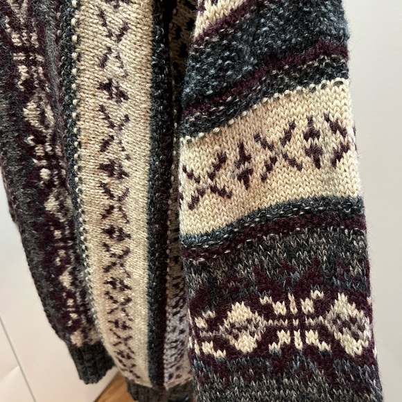 Vintage Mens Architect Geometric Pattern  Grandpa Sweater Fits Like Large - Picture 3 of 4